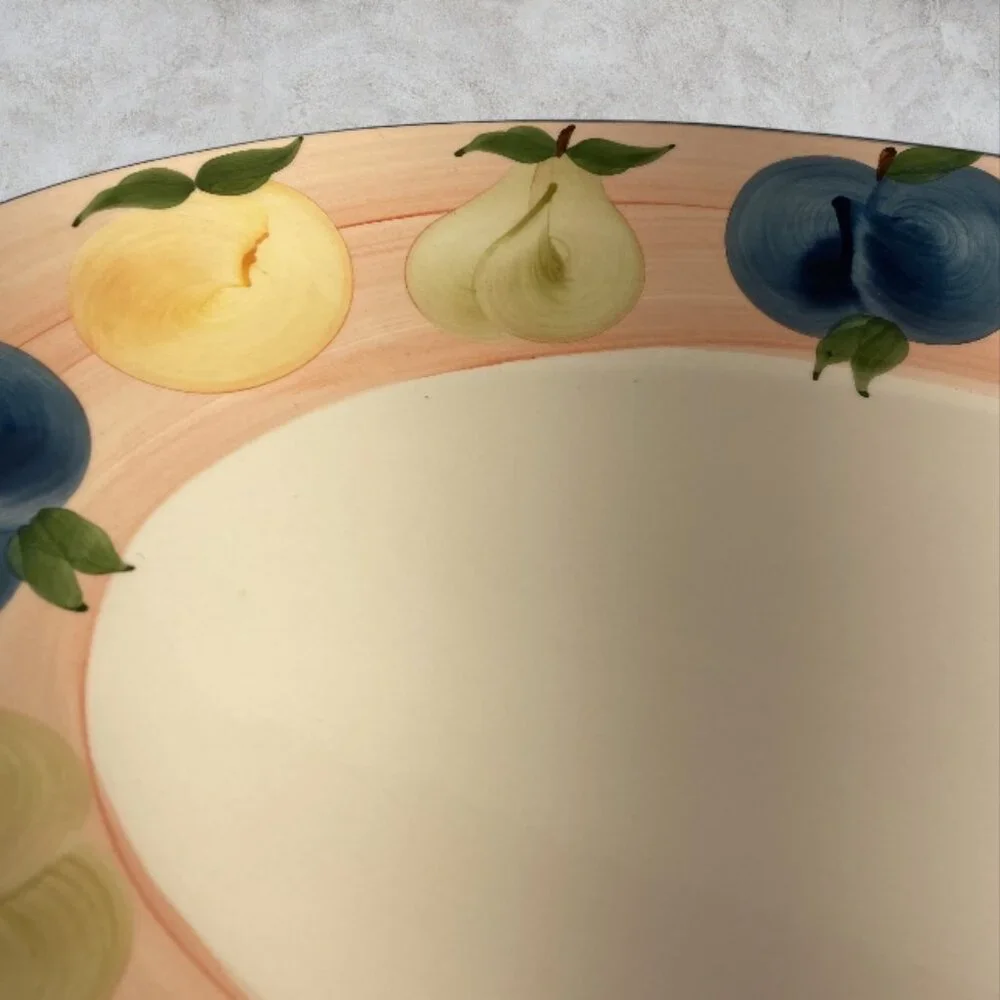 A. SANTOS PORTUGAL -- Large Oval Serving Platter, Hand Painted, Fruit, Vintage